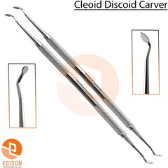 2Pcs Discoid Cleoid Carver Amalgam Restoration Dental Excavator Cavity Removal