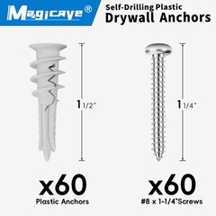 Self Drilling Drywall Anchors with Screws Kit 120 Pcs, No Pre Drill Required,…