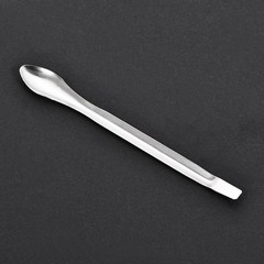 10 PCS Silver Tone Micro Scoop 105mm Stainless Steel Reagent Sampling Spoon Lab