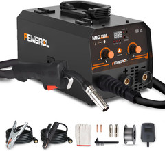 MIG Welder,2 in 1 Flux Core/Stick Welder,130Amp 110V Gasless MIG