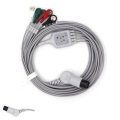 【Hot】5-Lead EKG/ECG Cable Snap WireTPU Welch Allyn fit propaq 100/200/CS 3M 6pin
