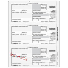 2024 IRS Tax Form 1099-NEC Laser 6 recipients+(1)1096 #NECS405 – 3UP 4pt NO Env