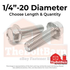 1/4″-20 Stainless Serrated Hex Flange Bolts (Choose Length & Qty)