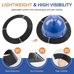 Hard Hat Visor Full Brim Replacement for AFP Hardhat Sun Shade Hard Hat Visor…