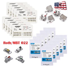 AZDENT Dental Orthodontic Brackets Buccal Tubes Metal MBT/Roth 022 Hooks 345 U&L