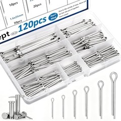 120Pcs Cotter Pins 304 Stainless Steel Cotter Pins Assortment Kit Tractor Pin Us