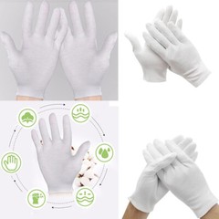12 Pairs (24 PCS) White Soft Cotton Work Gloves Jewelry Coin Silver Inspection