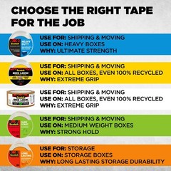 Scotch Heavy Duty Shipping Tape, 6 Rolls/Pack, 1.88″ x 54.6 yds, Clear (38506)..