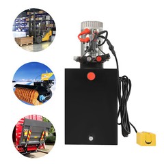 20 Quart Double Acting Hydraulic Pump DC 12V Dump Trailer Power Unit Pack 16Mpa