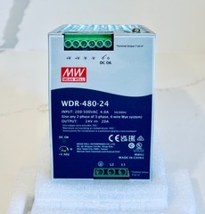 Mean Well WDR-480-24 480 W DIN Rail Power Supply, 24 VDC 20 A, 200–500 VAC (NIB)