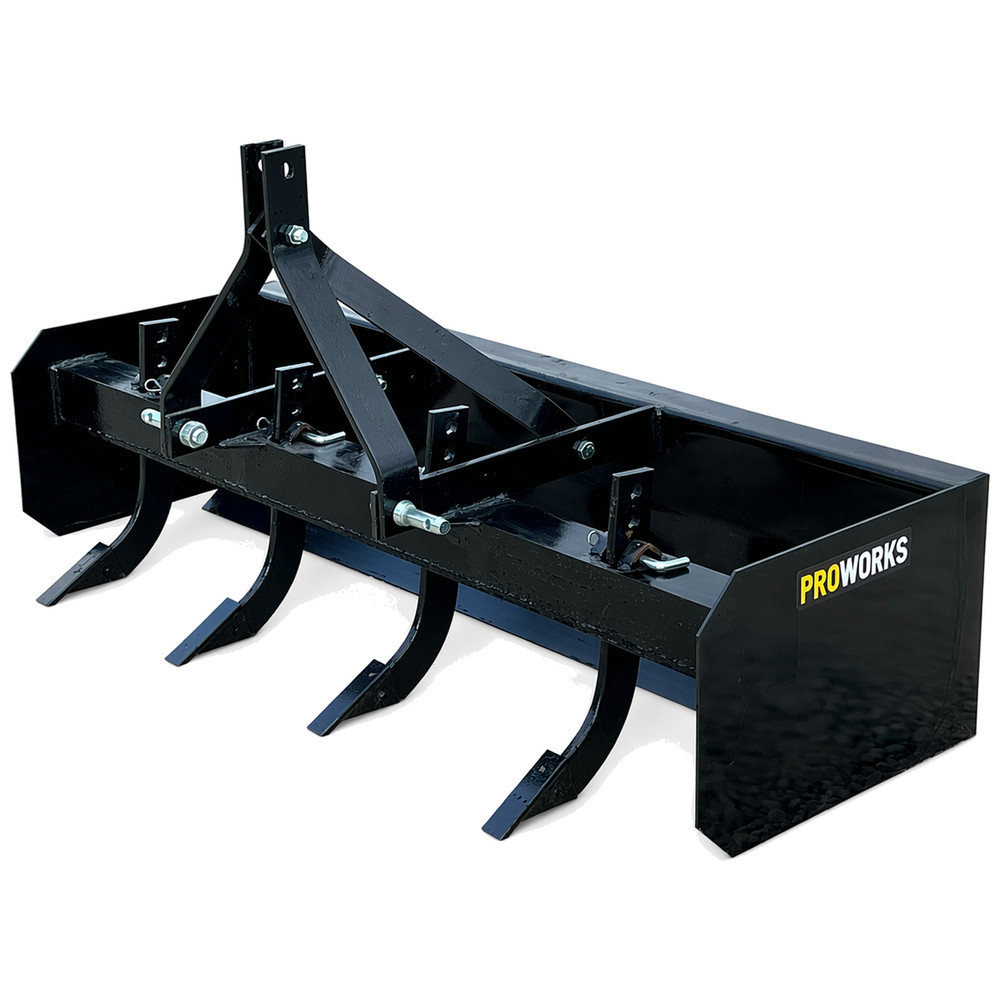 PROWORKS 60″ Box Blade 3 Point Hitch Tractor Scraper Grader 5ft USA 4 Ripper