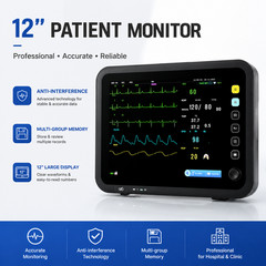 12-Inch Patient Vital Signs Monitor Multi-Parameter ECG/NIBP/TEMP/RESP/SPO2/PR