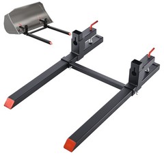 Uimoso 43 Inch 2000 lbs Clamp On Tractor Forks w/Adjustable Stabilizer Bar
