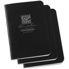 Rite In The Rain Mini Stapled Notebook 3 Pack Black Field-Flex Cover Universal