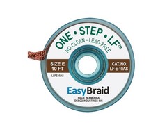 Easy Braid LF-E-10AS Solder Wick, No-Clean, Lead Free, 0.125′ x 10 ft, Size E,
