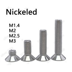 Nickeled Steel Phillips Countersunk Flat Head Small Screws M1.4 M2 M2.5 M3