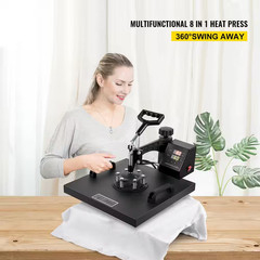8-In-1 Heat Press 15 In. X15 In. Digital Transfer Sublimation Machine for T-Shir