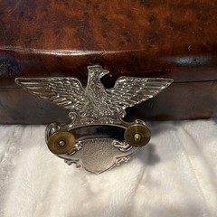 Security Officer Eagle Shield Hat Badge Silver Tone Metal