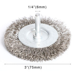 Shop-Tek 4-Pc 3″ Steel Wire Wheel Brush Kit For Drill With 1/4″ Shank
