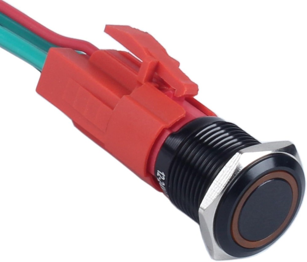 16mm Heavy Duty Latching Metal Push Button Switch Waterproof IP67 20A 12V 24V