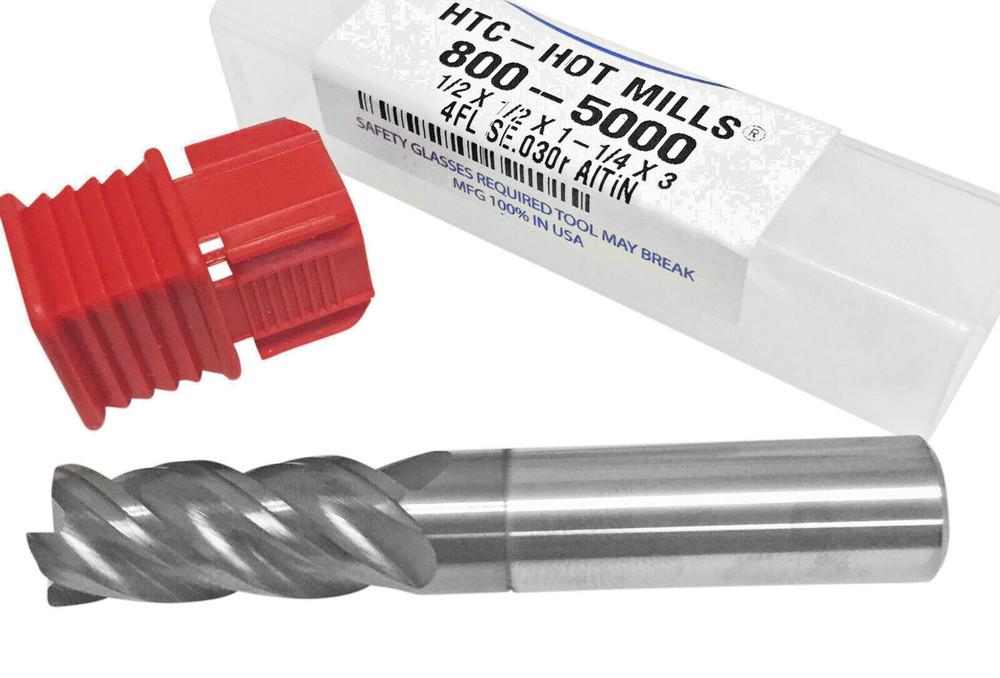 1/2 (.500″) 4 Flute End Mill High Perform Carbide ALTiN 800-5000 USA FREE SHIP