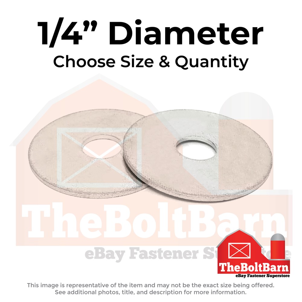 1/4″ Stainless Steel Fender Washers (Choose Size & Qty)