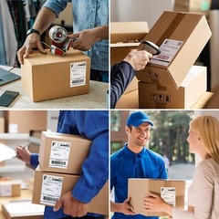500/Stack 4×6 Fanfold Direct Thermal Shipping Labels Perforated Mailing Labels