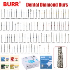 50pcs Fresas diamante Dental para agarre fricción pieza mano alta FG1.6mm 10 box