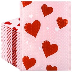 Enjamyo 50 Pcs Bubble Mailers 6 x 9 Inch,Valentine 6 x 9 inches, Heart