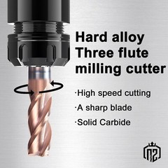 3 Flute 1/4″x3/4″ x 2-1/2″ Solid Carbide End Mill – ALCrN Coated CNC Bit
