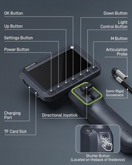 5.5mm Endoscope Borescope Inspection Camera Two-Way Articulating 4.3″ IPS Screen