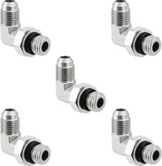 5 Pack 90 Degree Elbow Hydraulic Hose Fittings: 3/8″ JIC 37° Male X #6 SAE/ORB