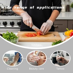 M / L Size Clear TPE Food Service Disposable Gloves Powder Free 200 400pcs