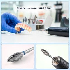 Dental Lab Tungsten Carbide Burs Polishing Bur HP 2.35mm for Low Speed Handpiece