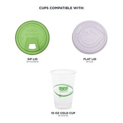 GreenStripe Clear Compostable 10oz PLA Plastic Cups, Case of 1000, Disposable…