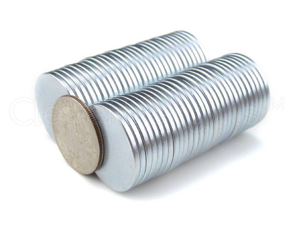 100 Pack – Neodymium Magnets – 3/4″ x 1/16″ – N35 Disc Magnet – Strong 19×1.5mm