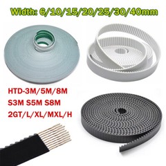 3M/5M/8M/L/XL/MXL/2GT Open End Timing Belt PU+Steel Wire 6/10/15/20/25/30/40/mm