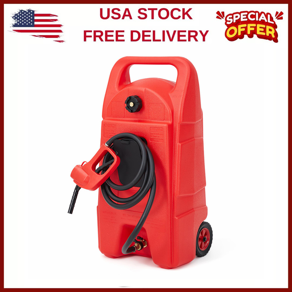 ⭐Upgraded 15Gallon Gas Tank,Portable Leak-Proof Gas Container w/Pump & 10FT Hose