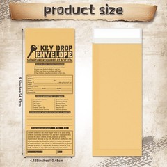 500 Pcs Self-Adhesive Drop Key Envelopes for Auto Repair Shops – 4.125 x 9.5 Inc