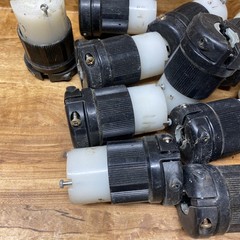 Lot of 13 Hubbell Cooper Leviton Daniel Woodhead Twist-Lock Electrical Plugs