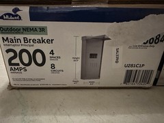 200 Amp 4-Space 4-Circuit Main Breaker Load Center with Feed Thru Lugs (U281C1P)