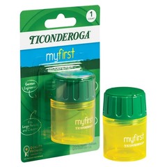 Ticonderoga My First Pencil Sharpener, 1 Hole, Large Barrel, Yellow/Green, Pa…
