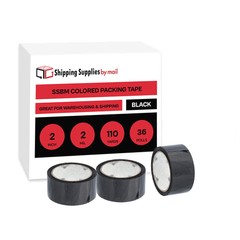 36 Rolls Black Color Packing Tape 2″ x 110 Yards General Purpose Tape, 2 Mil