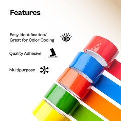 24 Rolls Red Color Packing Tape 72 mm x 55 Yards General Purpose Tape, 2 Mil