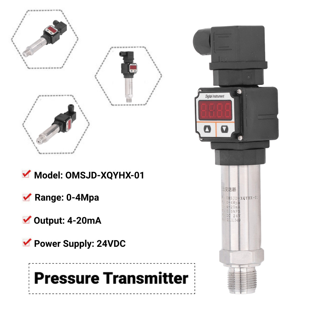 0‑4Mpa 4‑20mA Pressure Transmitter Digital Display Small Transducer Sensor DC24V