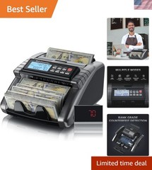 Money Counter Machine with Value Counting, Support Dollar and Euro, UV, MG, M…