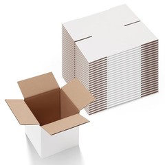 6x6x6 Inches Boxes Set of 25, White Corrugated Cardboard for Packing Mailing …