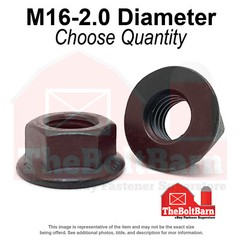 M16-2.0 Class 10 Hex Flange Nuts Phos & Oil Coarse Thread (Pick Quantity)