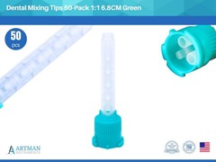 Dental Mixing Tips 1:1 Ratio 6.8cm Crown & Bridge Impression, 50-Pack Green