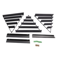 5 Tiers Metal Triangle Nail Polish Display Racks Black Wall-Mounting Shelf Kit